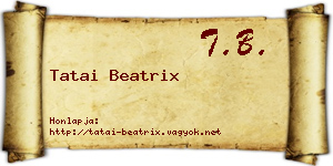 Tatai Beatrix névjegykártya